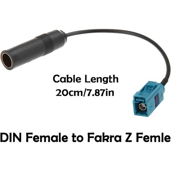 2 stk Universal Bil Stereo FM AM Radio Antennekabel - Fakra Z Hann til Hunn til DIN Plugg Adapterkabel for Bil Audio CD Media Player