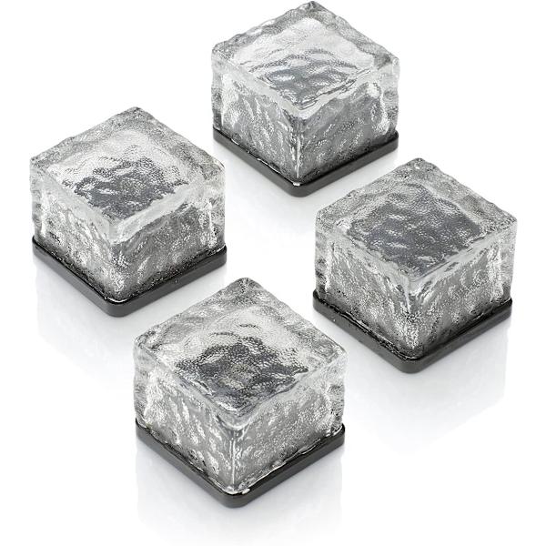 Solcelled LED Frosted Glas Havebelysning til Udendørs Landskabsbelysning og Terrasse - 4 Pak