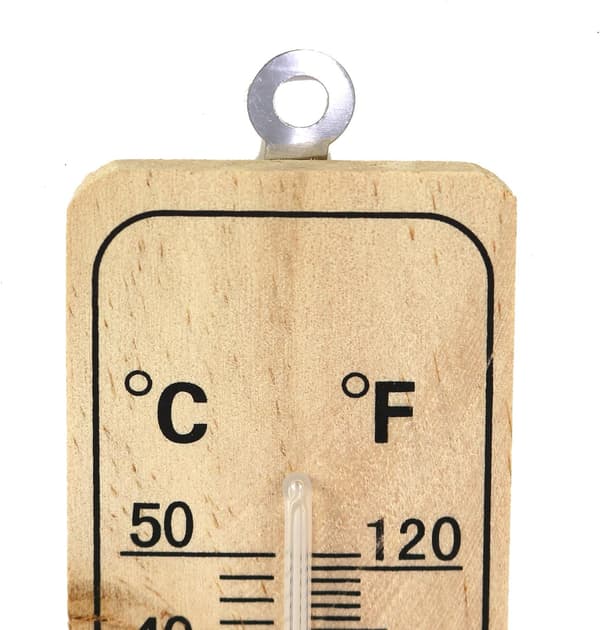 4x Termometer - Indendørs Trætermometer - Termometer med Celsius og Fahrenheit Skala (21,9x4,8x0,6cm)