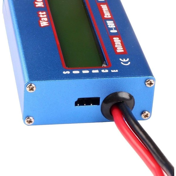 Solenergi-effektmåler LCD-effektanalysator Wattmeter, DC LCD-skærm 60V/100A Højpræcisionseffektmåler - Blå