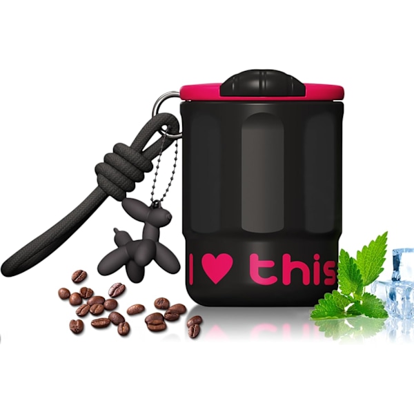 Kaffe termos, Termisk mugg, Isolerad kaffemugg, Rostfritt stål med keramisk beläggning, Läckagesäker resekopp för kaffe Negro