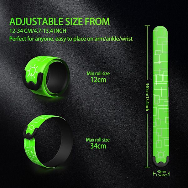 LED Armband för Löpning, 2-pack Löplampor för Löpare Uppladdningsbara Reflexer Löparutrustning Lysande Armband green