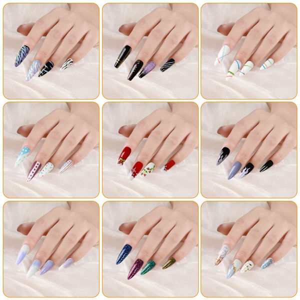 Nagelpenna designer, stämpel nagelkonstverktyg med 15 st nagellackborstar, nagelprickverktyg, nagelfolie, manikyrtejp pink