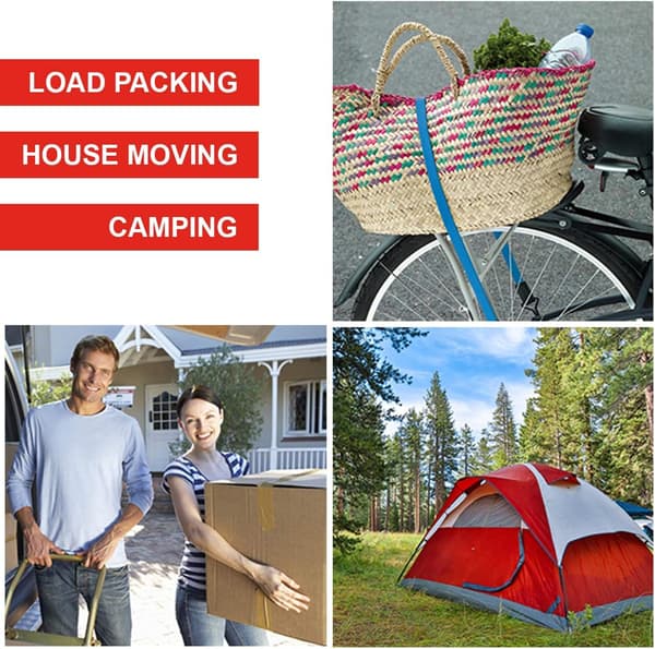 Spännare med krok [Förpackning med 2 spännare] [100 cm rep] [Omvänd krok] - Perfekt för att bära laster, packning, camping