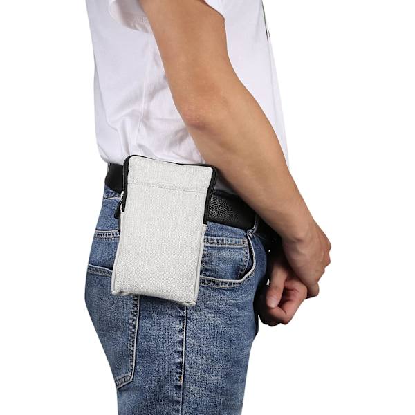 Mobiltelefon Axelväska, Mobiltelefon Bältesklämma, Axelväska Messenger Väska Dragkedja Crossbody off white Large size