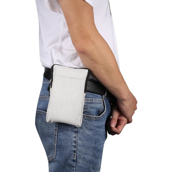 Mobiltelefon Skulderholster, Mobiltelefon Bælteklips Holder, Skulder Messenger Taske Lynlås Kryds off white Large size