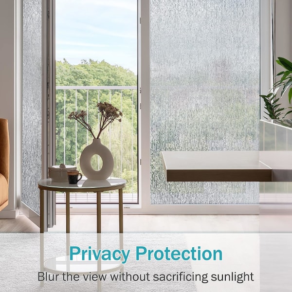 Regn Glas Vindue Film Privatliv Statisk Vindue Klamrer Dekorativ Glas Mærkat til Hjemmekontor Fjernelse UV Beskyttelse Varme Kontrol style 2 45*100CM