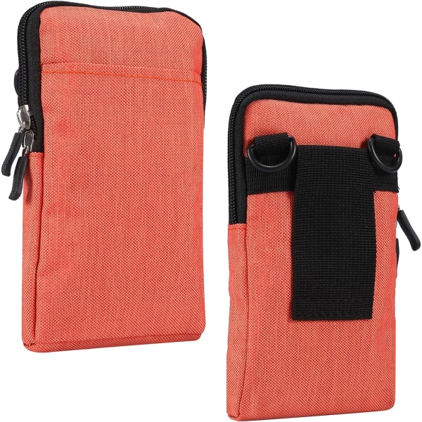 Mobiltelefon Axelhölster, Mobiltelefon Bältesklämma Hållare, Axel Messenger Bag Dragkedja Crossbody orange color Small size