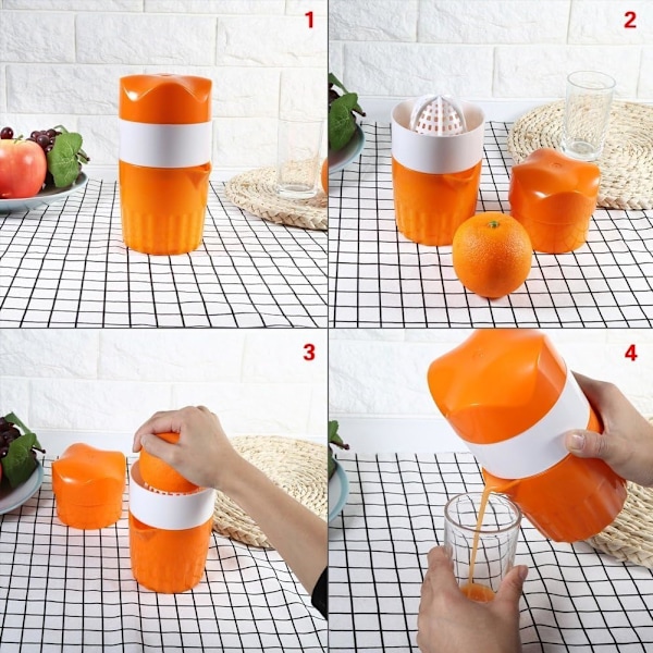 Manuel citruspresser - citron- og frugtpresser - 17,5*9,5 cm - miljøvenligt PC-materiale - orange