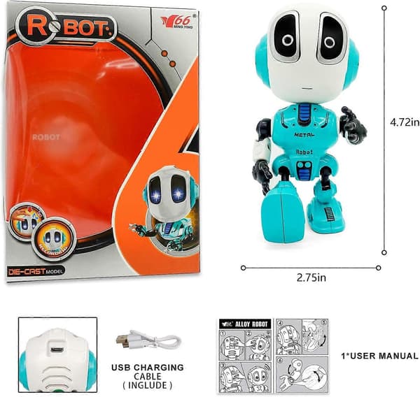 Snakkrobot for barn - Mini robotleker som gjentar det du sier, leker for jenter og gutter 3-8 år