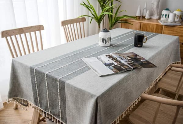 Duk, bomull och linne duk duk rektangel Gray 90*90CM