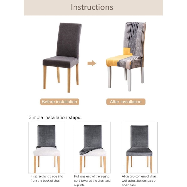 Stolsöverdrag Set om 4, Jacquard Matrumsstolsöverdrag, Gungstolar, Universal Stolsöverdrag, för Matrum, Hotell, Kök
