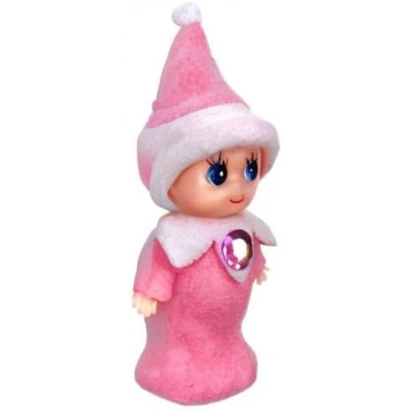 Alvetilbehør Baby, Liten Julealvejente og Gutt Babydukke for Julegave (Rosa Alvebaby)