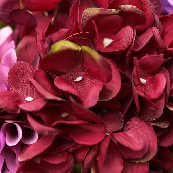 5-pack Konstgjorda Hydrangea Blommor i Silke, Blomsterarrangemang Dekoration 47cm Big red