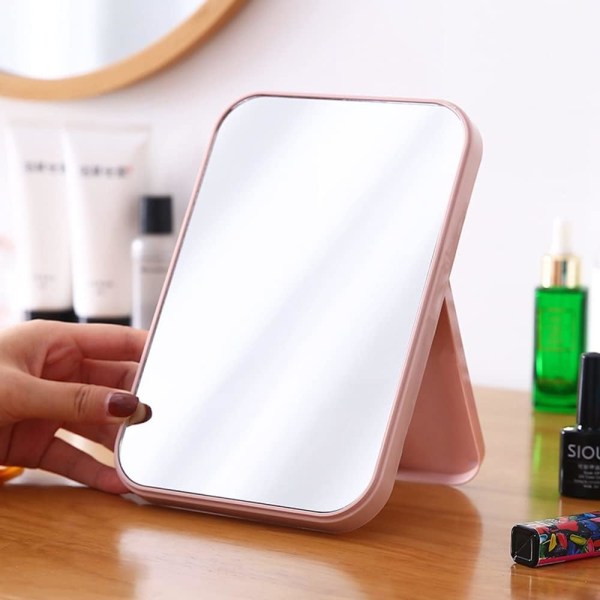 Super HD Mirror Table Mirror Foldable Stand Makeup Hands-Free Mirror/Handheld Mirror（14*20cm)