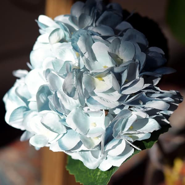 5-pack Konstgjorda Hydrangea Blommor i Silke, Blomsterarrangemang Dekoration 47cm blue