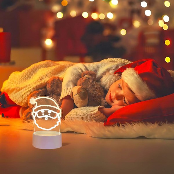 Jul 3D Nattlys LED Lampe USB Oppladbar Bordlampe Dekorativt Nattlys Nattlampe Soveromslamper Nattlys Style 2