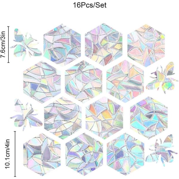 1 sett regnbue solskjerming, dekorativ vindusfilm, antikollisjons vindusdekaler, selvklebende vindusfester for vinduer