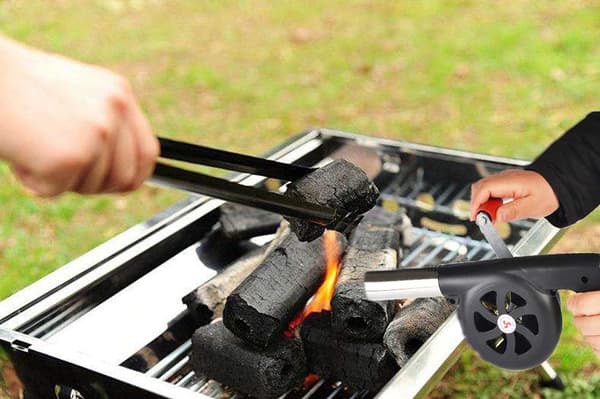 Barbecue manuell blåser, BBQ blåser vifte, egnet for utendørs matlaging, grill, peis