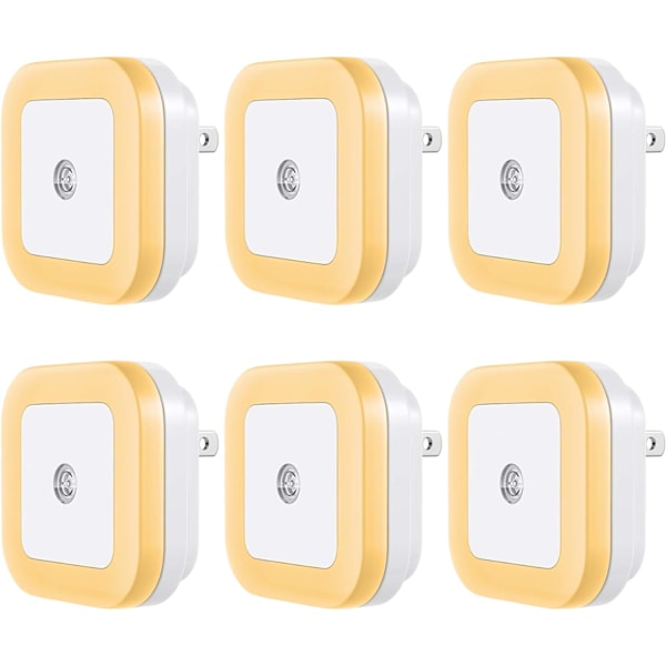 Nattlys Plug-in [6-pakning] Smart Dusk to Dawn Sensor, Automatiske nattlys, Varm hvit Warm White 2.1"D x 0.9"W x 2.1"H