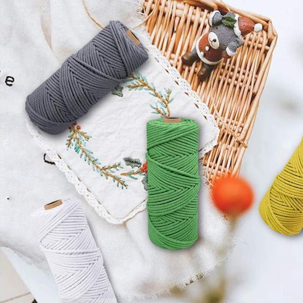 4 st, 3mm x 10m DIY-garnrulle Rustik String Bomullsrep för Stickning, Heminredning, Inpackning