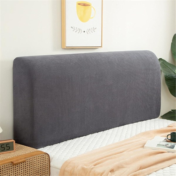 Hovedgavlbetræk til enkeltseng, Polar fleece støvtæt hovedgavlbetræk, Strækbar hovedgavlbeskytter (Mørkegrå, 150cm) Dark Gray