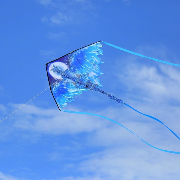 Dragedrage, let at flyve Bedste Delta Beach Kite, 300ft dragestreng Ice 62''