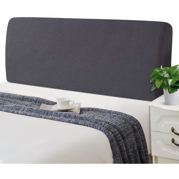 Stretch Huvudgavelöverdrag Vadderat Huvudgavelöverdrag Tvättbart Dammsäkert Jacquard Skyddsöverdrag för Enkelsäng Dubbelsäng King Size-sängar (150-170 cm, Mörkgrå)
