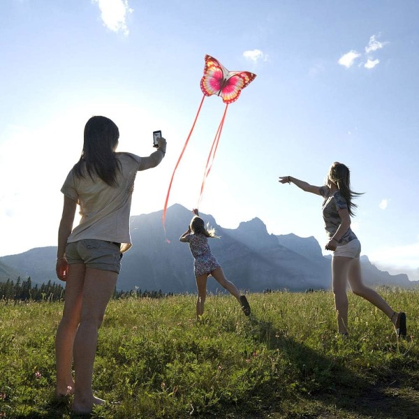 Färgglad Life Butterfly Kite med 300ft snöre pink 40'' x 30''