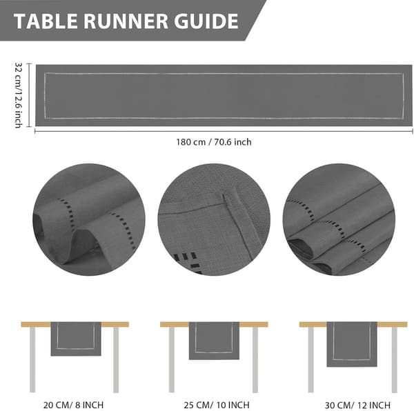 Imitert linduk, vaskbar, til spisebord, borddekorasjon dark grey