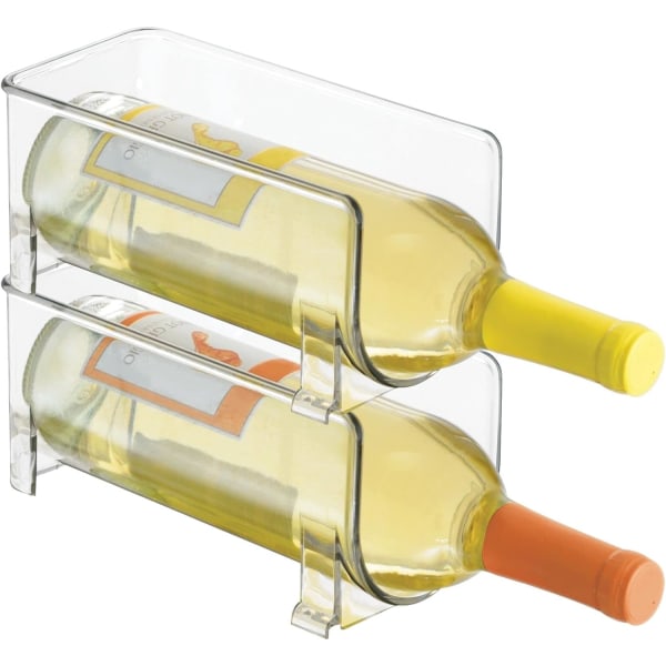 Bottle Rack  Set of 2 Bottles Crystal Clear Storage for Wine Bottles Modern Wine Cellar Extends Wine and Cork Life - Stackable Wine Racks