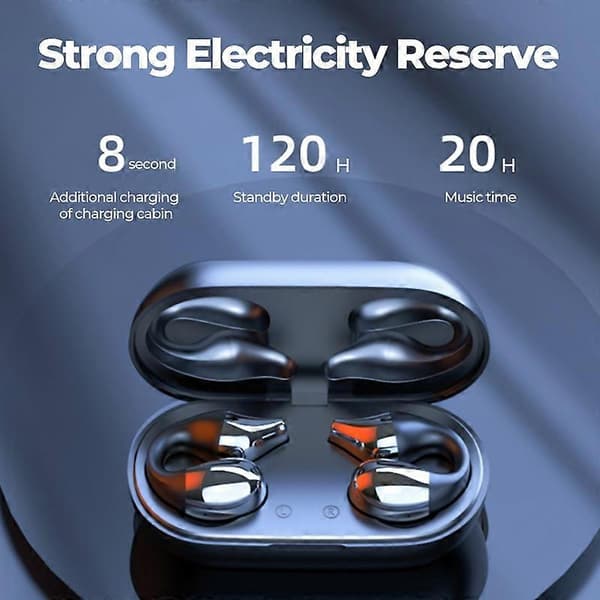 Typ D S03 TWS Bluetooth 5.2 Öronklämma Hörlurar Digital Display Smart Touch Trådlös Stereo Musik