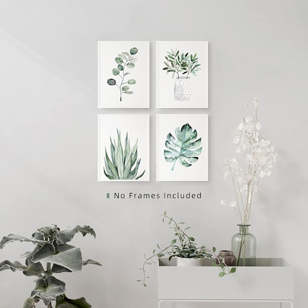 Växttryck Blad Väggkonst för Vardagsrum, Canvas Tryck Poster 8x10 Tryck Oinramade Set om 4, Botaniska Tryck Salvia Väggdekor