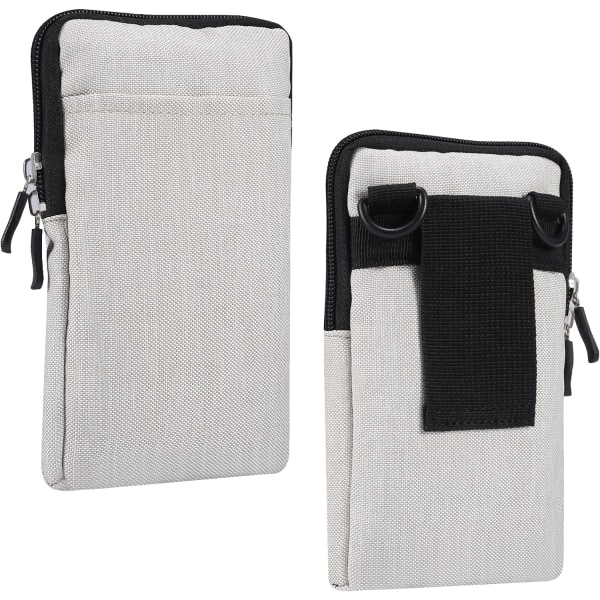 Mobiltelefon Axelväska, Mobiltelefon Bältesklämma, Axelväska Messenger Väska Dragkedja Crossbody off white Large size