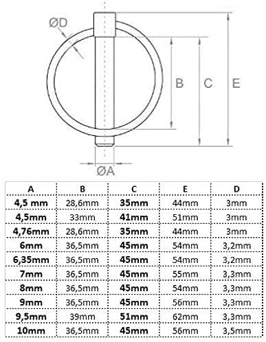pinner 6mm x 45mm pinner 6,0mm [10 stk] elektrogalvanisert