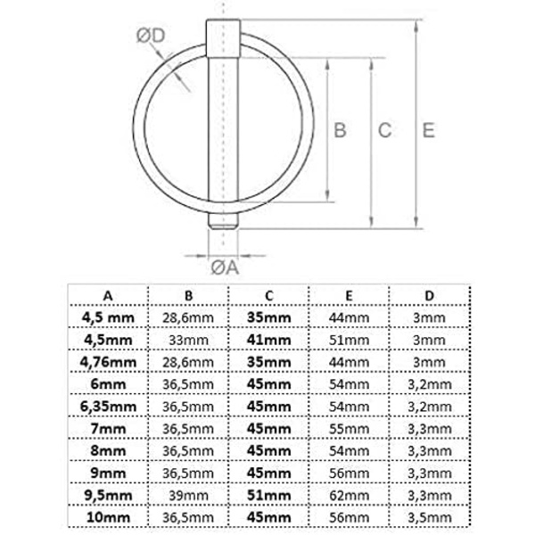 Tapit 6mm x 45mm tapit 6.0mm [10 kpl] sähkögalvanoitu