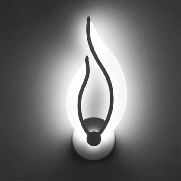 Creative Modern Vit LED Flame Form Vägglampa Sovrumstrappa Loft Sängbord Positivt vitt ljus