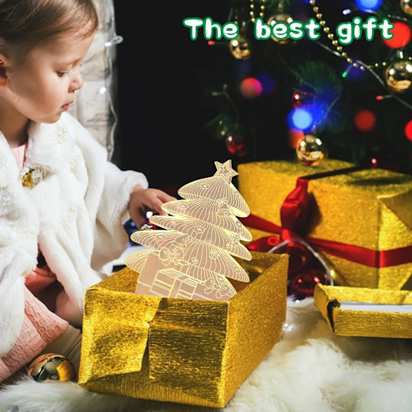 Jul 3D Nattlys LED Lampe USB Oppladbar Bordlampe Dekorativt Nattlys Nattlampe Soveromslamper Nattlys Style 1