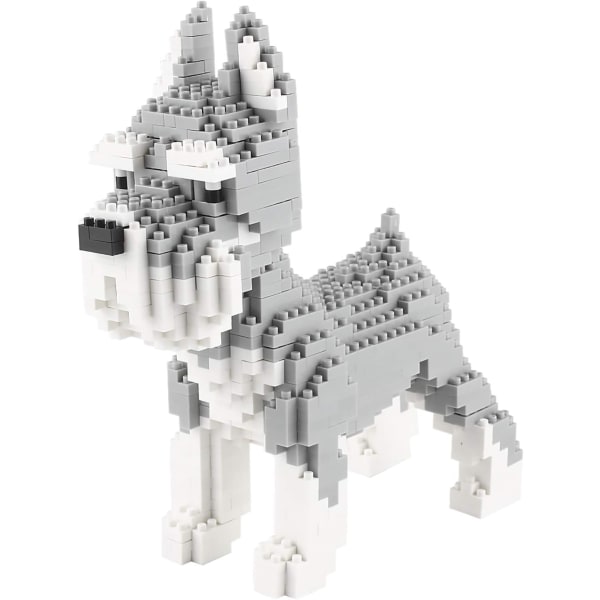 Micro Building Blocks Mini Pet Building Toy Tegelstenar för barn Schnauzer 6 x 2 x 6 inches