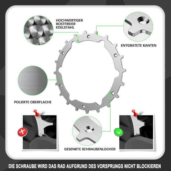 Stainless Steel Brushes for Gardena Sileno City 250 500 Life Mower Deburred with Improved Traction for Lawn Mower,14 Screws,212mm