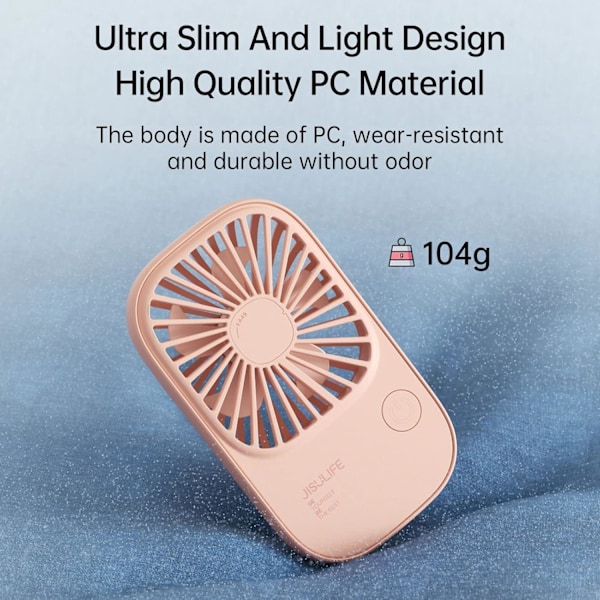 Kädessä pidettävä minituuletin, erittäin ohut kannettava käsituuletin, pieni henkilökohtainen tuuletin jalustalla, USB ladattava taskukokoinen 3 nopeutta pink