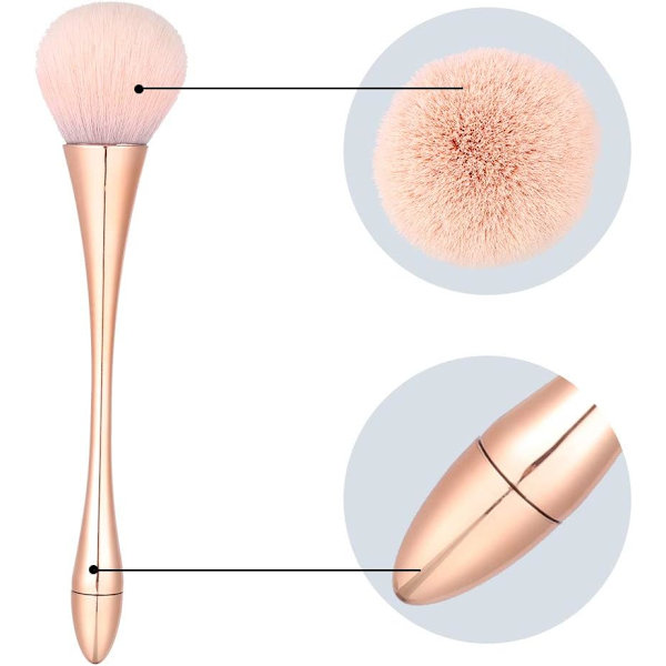 2 kpl suurta mineraalipuuterisivellintä, pronssi Kabuki -meikkisivellin, ammattimainen puuterisivellin ja poskipunasivellin päivittäiseen meikkiin, ruusukulta Gold, Rose 20 x 9 x 3 centimetres
