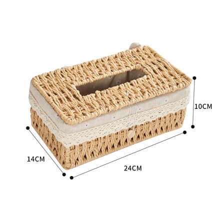 Servetthållare i papperssnöre, servettdispenser med foder beige