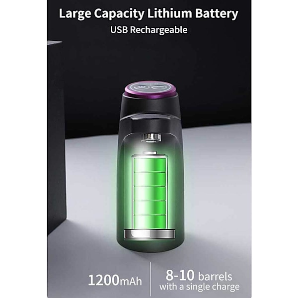 Elektrisk vattenpump, USB-laddning, automatisk vattendispenser för universal 3-5 gallon flaskor