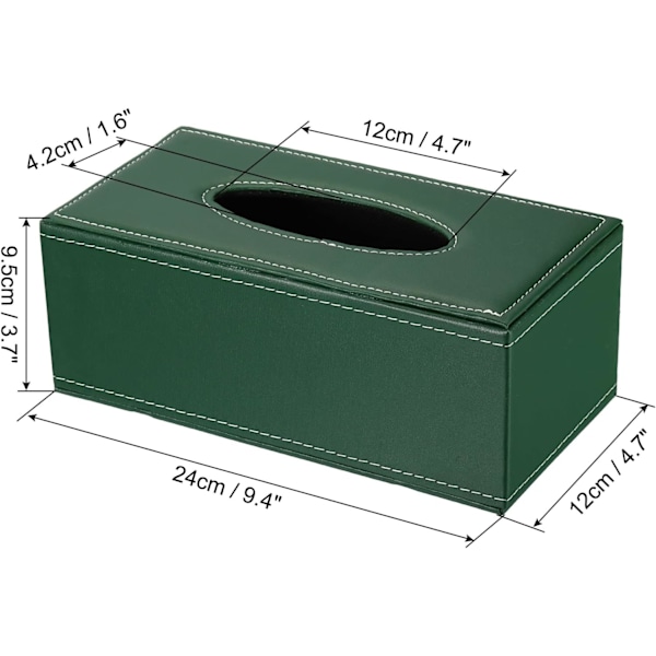 9,4x4,7x3,7 Vävnadsboxskydd, PVC Läder Rektangel Vattentät Servett Pappershandduk Dispenser Hållare för Bänkskiva Hemmakontor