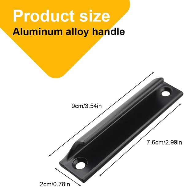 2 stk. Dørgreb, Aluminium Legering Greb, Skydedørsgreb, Aluminium Dørgreb, Dørgreb til Møbler med Skruer