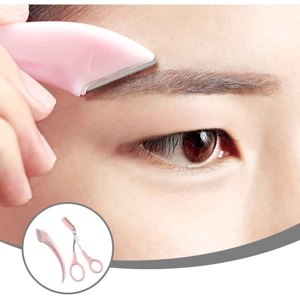 2 st Eyebrow Trimmer Sax Eyebrow Trimmer Set Professionell Precision Eyebrow Grooming Skönhetsverktyg med Kam för Män Kvinnor