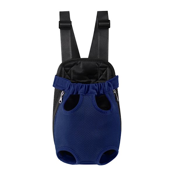 Husdjursbröstväska utomhus mesh dubbel axel fyra ben ryggsäck Navy blue M