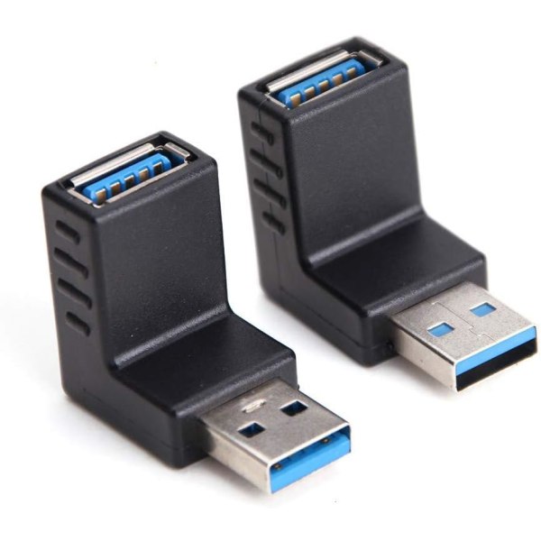 USB 3.0 90 graders han til hun lodret kombineret op og ned vinkel koblingsadapter Rose Black XXL