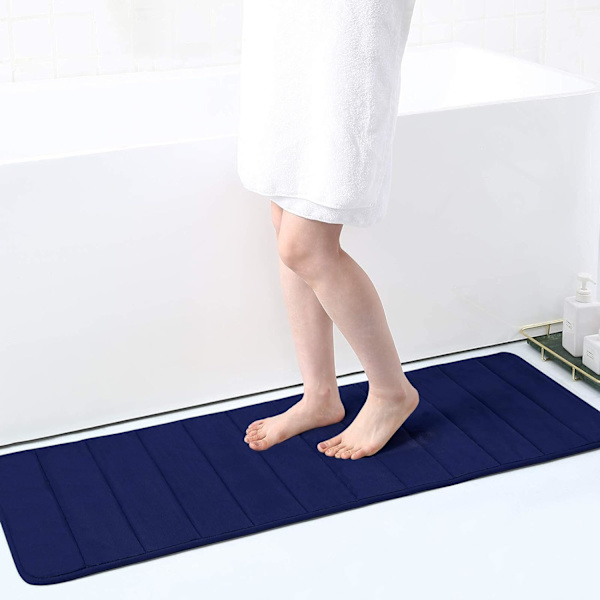 Liukumaton sisäovimaatto 40 x 120 cm, konepestävä eteisen matto, pehmeä, imukykyinen ja kestävä sisäänkäyntimatto, tummansininen
